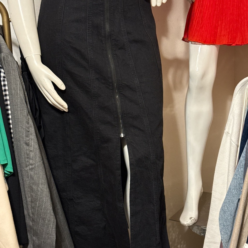Universal Thread Black Sleeveless Zip UpFront Denim Dress 2 • NWT - Picture 7 of 9